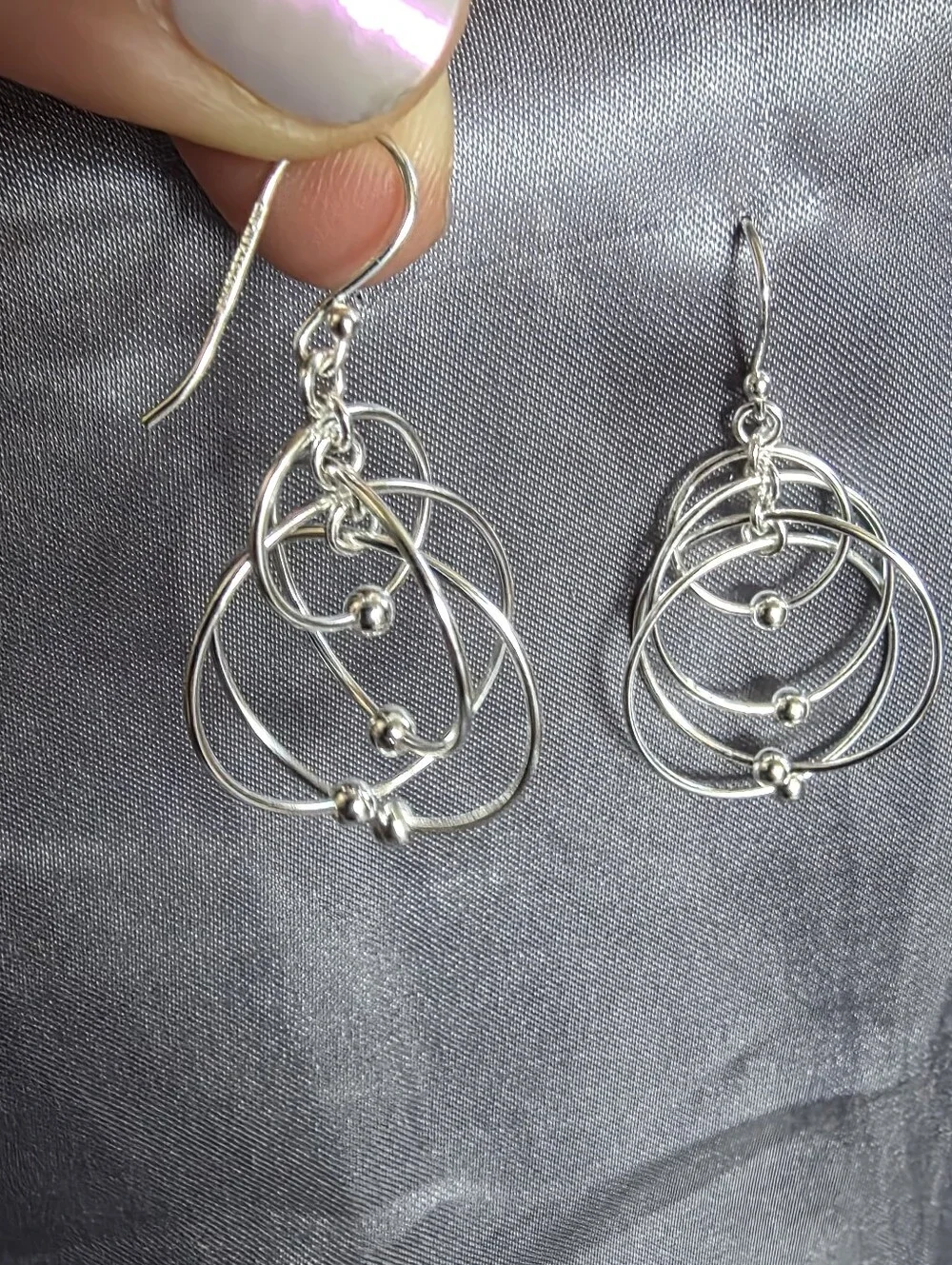 Giani Bernini Multi-Circle Illusion Bead Drop Earrings Sterling Silver